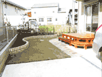 埼玉県熊谷市Ｓ邸ﾋﾉｷﾃﾞｯｷ、ﾚﾝｶﾞ敷き、ﾚﾝｶﾞ積み花壇、芝生